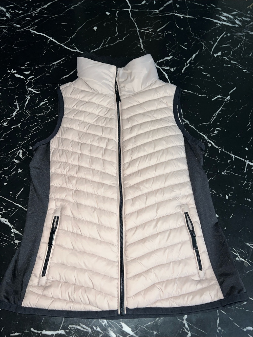 Calvin Klein Jeans Quilted Puffer Vest in Light Pink and Black